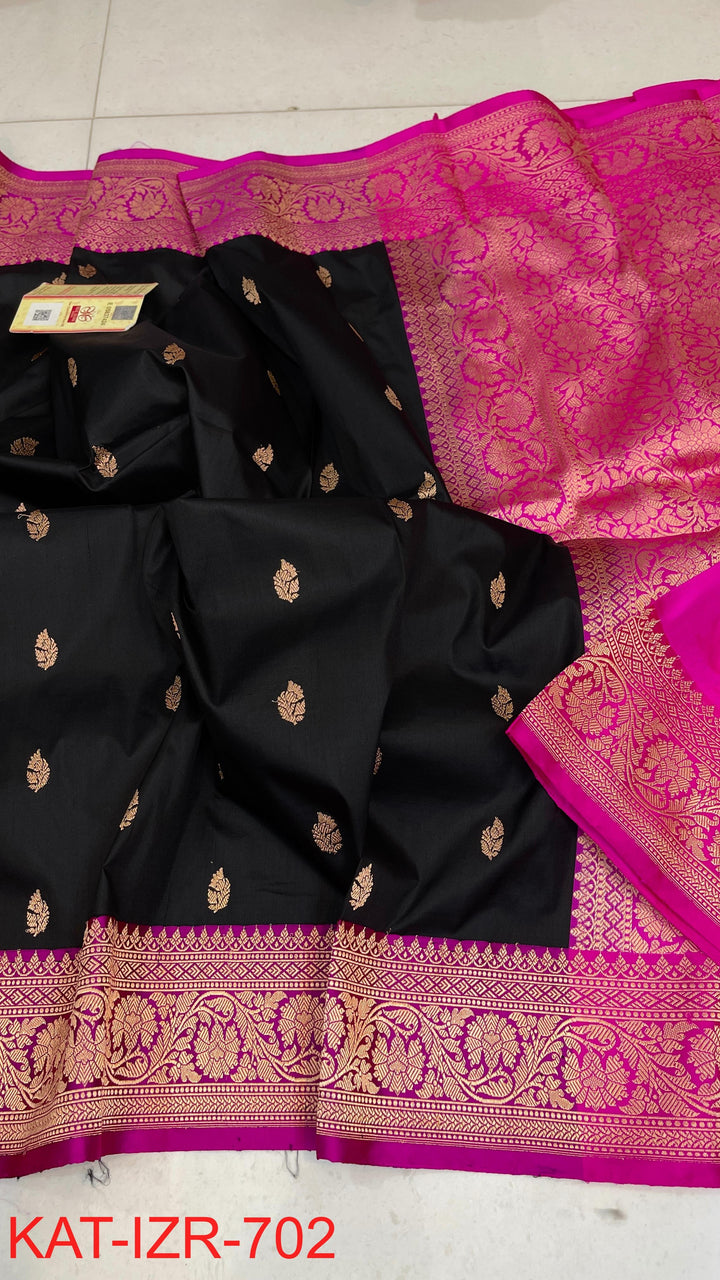 Pure Katan Silk Saree With Antique Zari Work Saree .