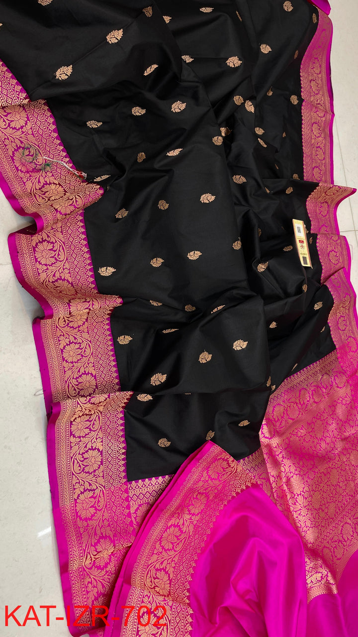 Pure Katan Silk Saree With Antique Zari Work Saree .