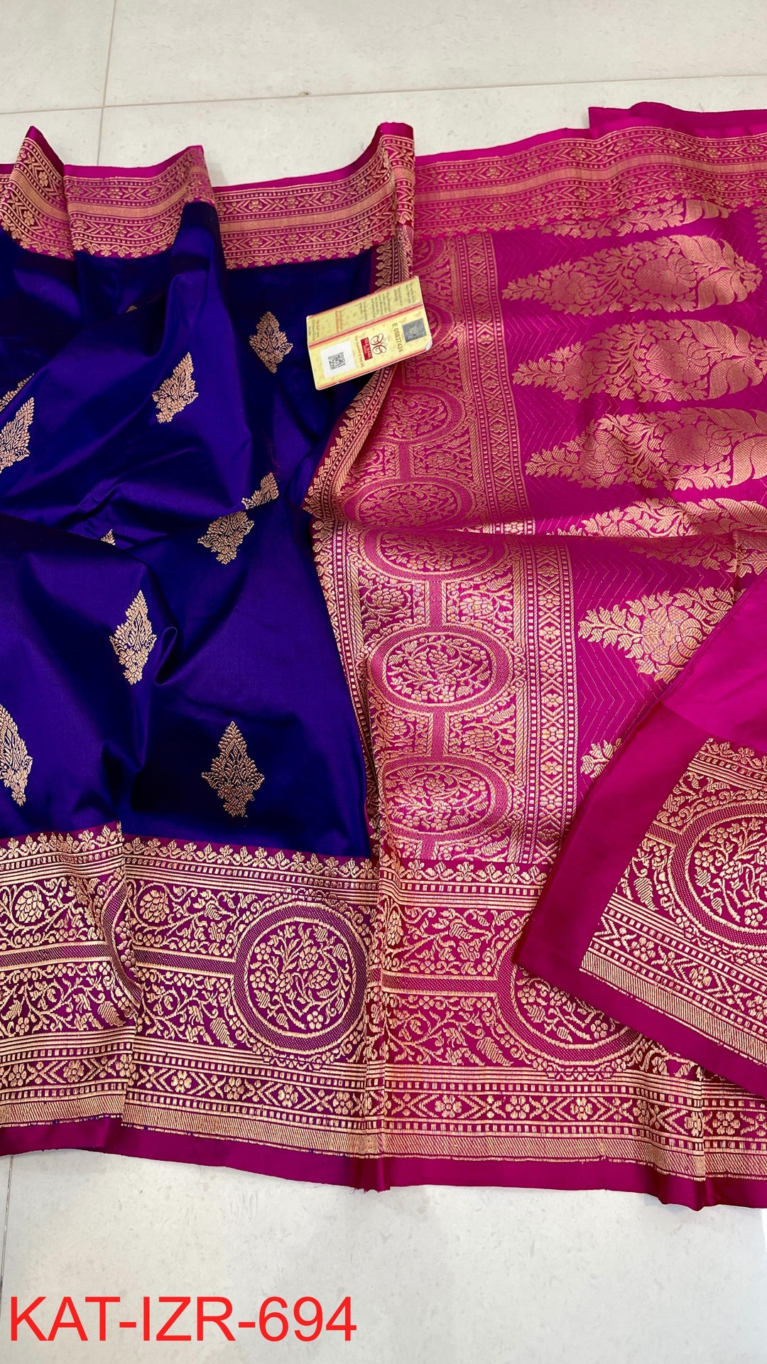 Pure Katan Silk Saree With Antique Zari Work Saree .