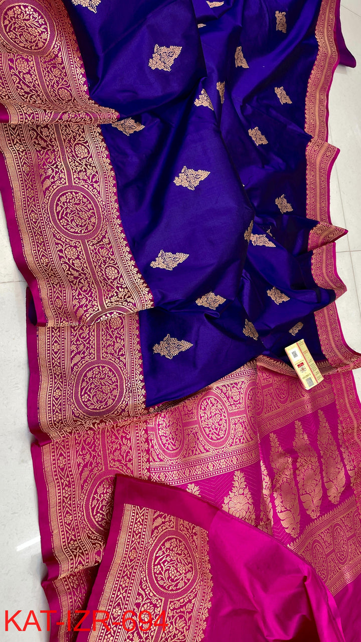 Pure Katan Silk Saree With Antique Zari Work Saree .