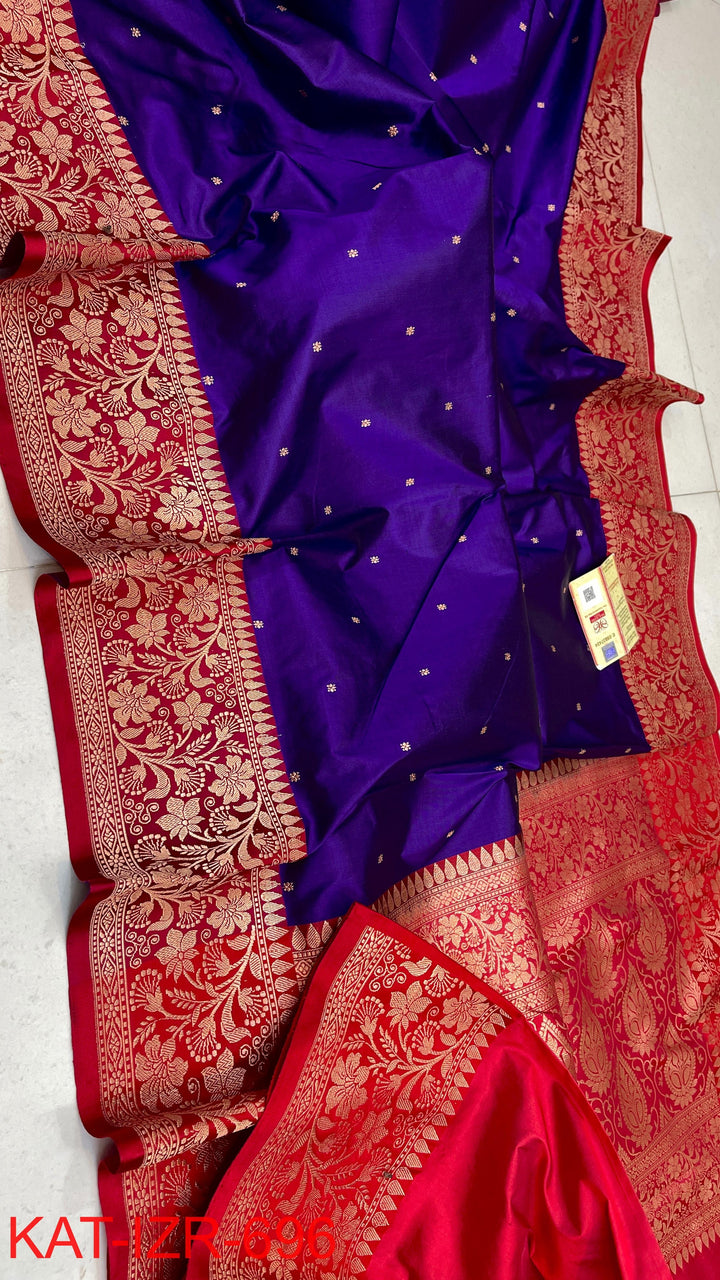 Pure Katan Silk Saree With Antique Zari Work Saree .