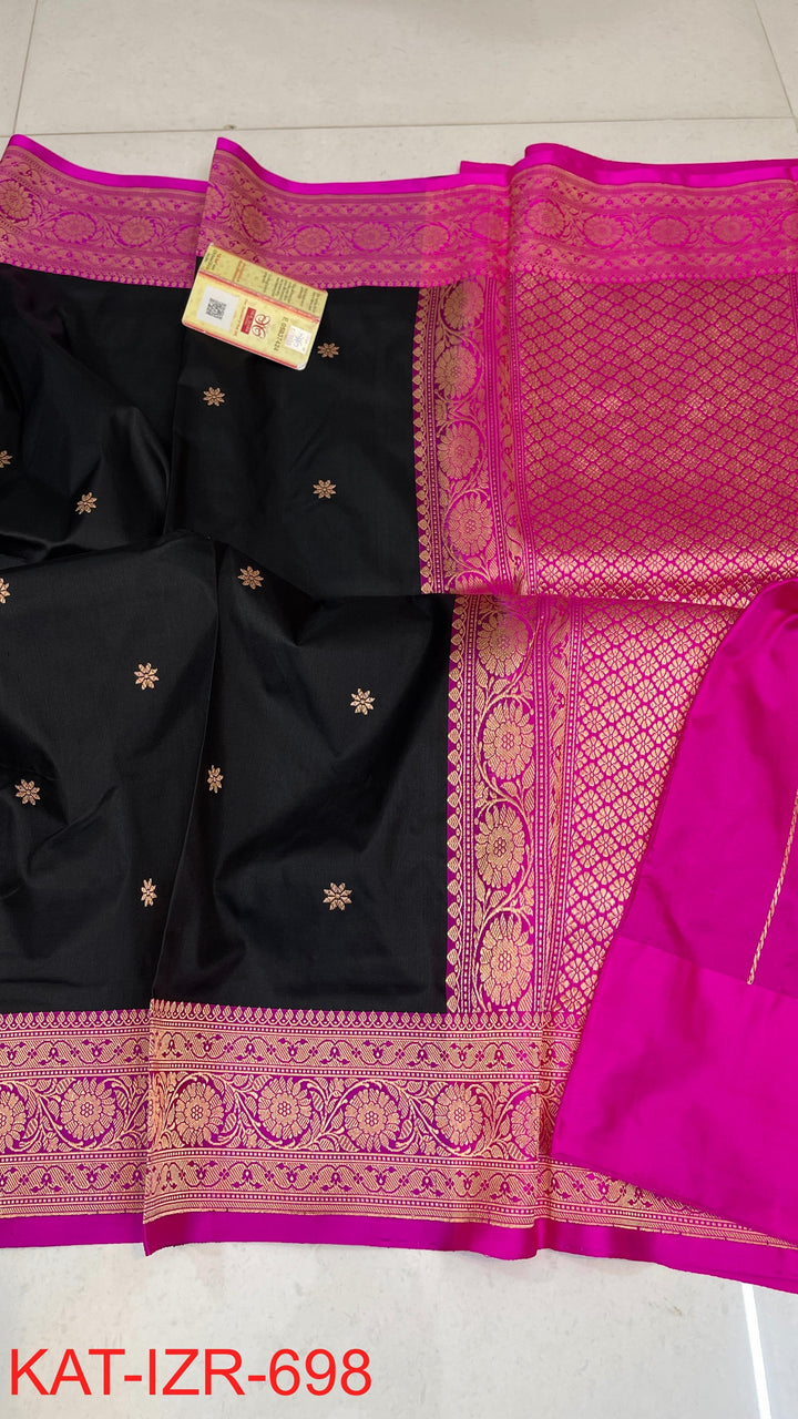 Pure Katan Silk Saree With Antique Zari Work Saree .