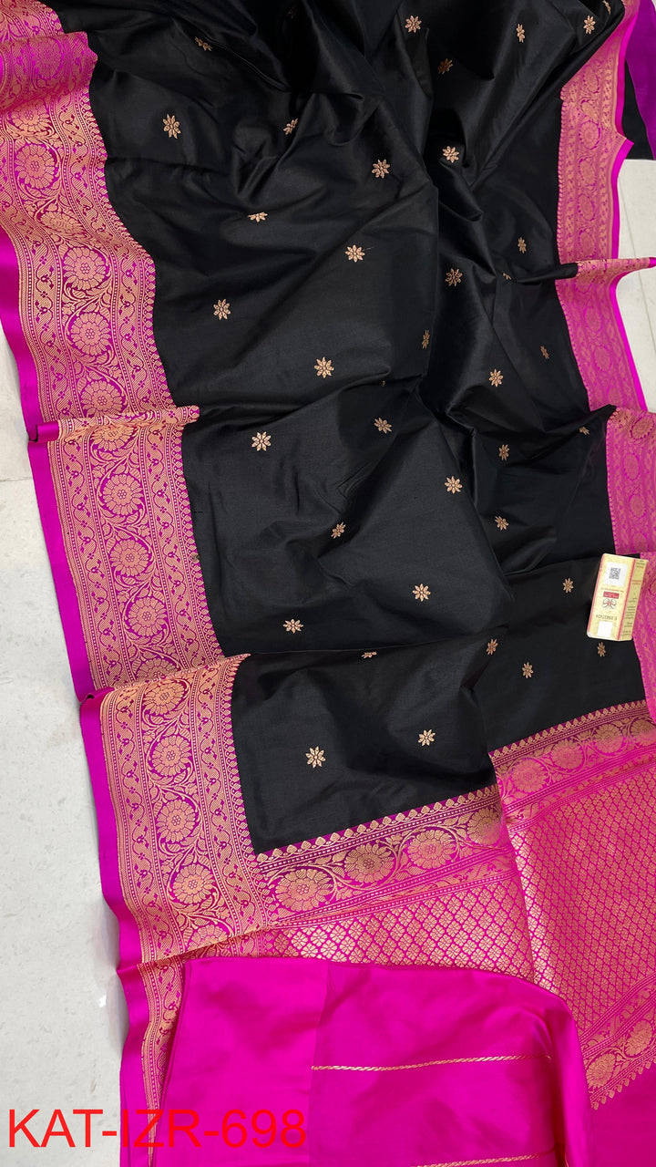 Pure Katan Silk Saree With Antique Zari Work Saree .