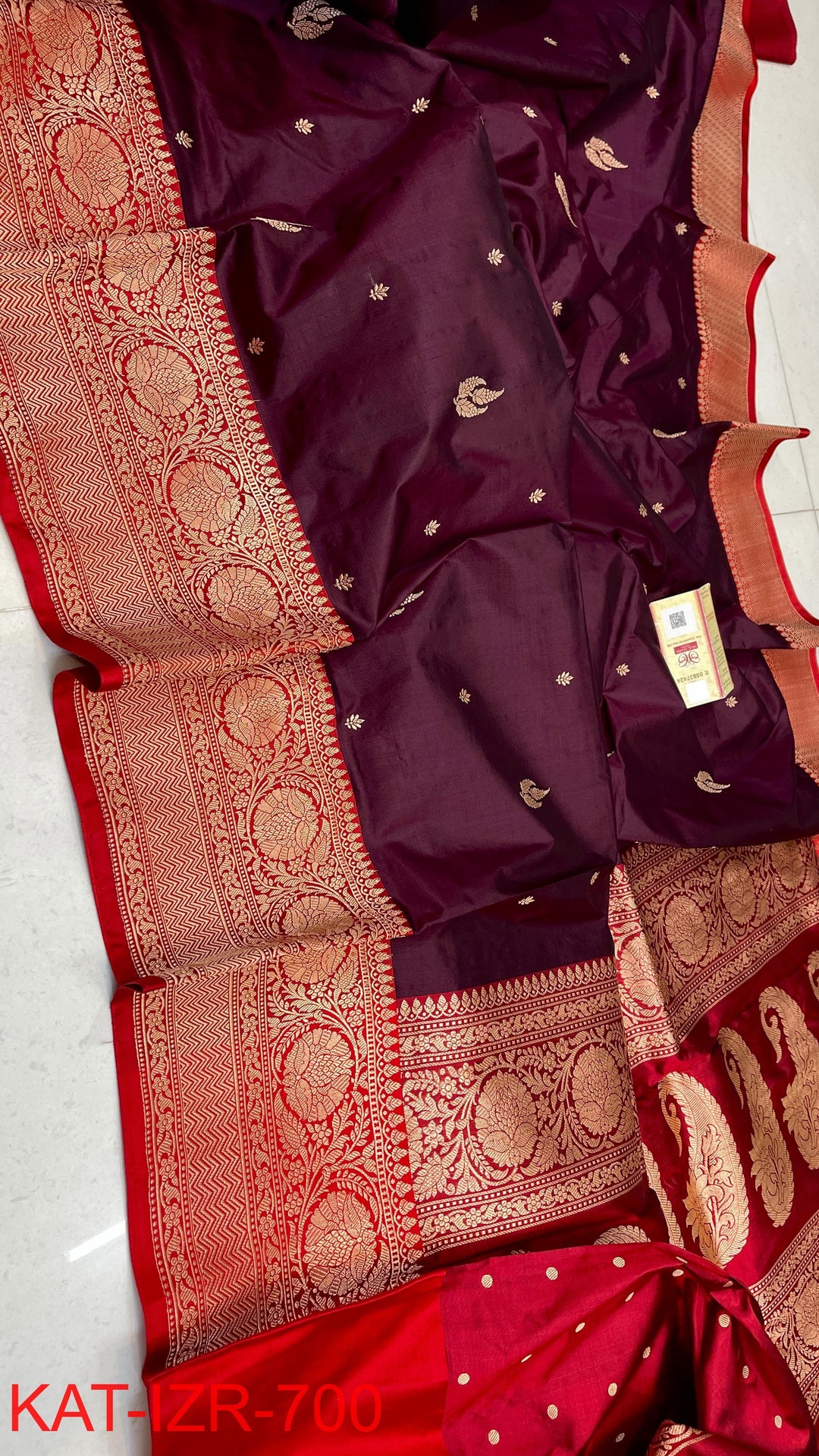Pure Katan Silk Saree With Antique Zari Work Saree .