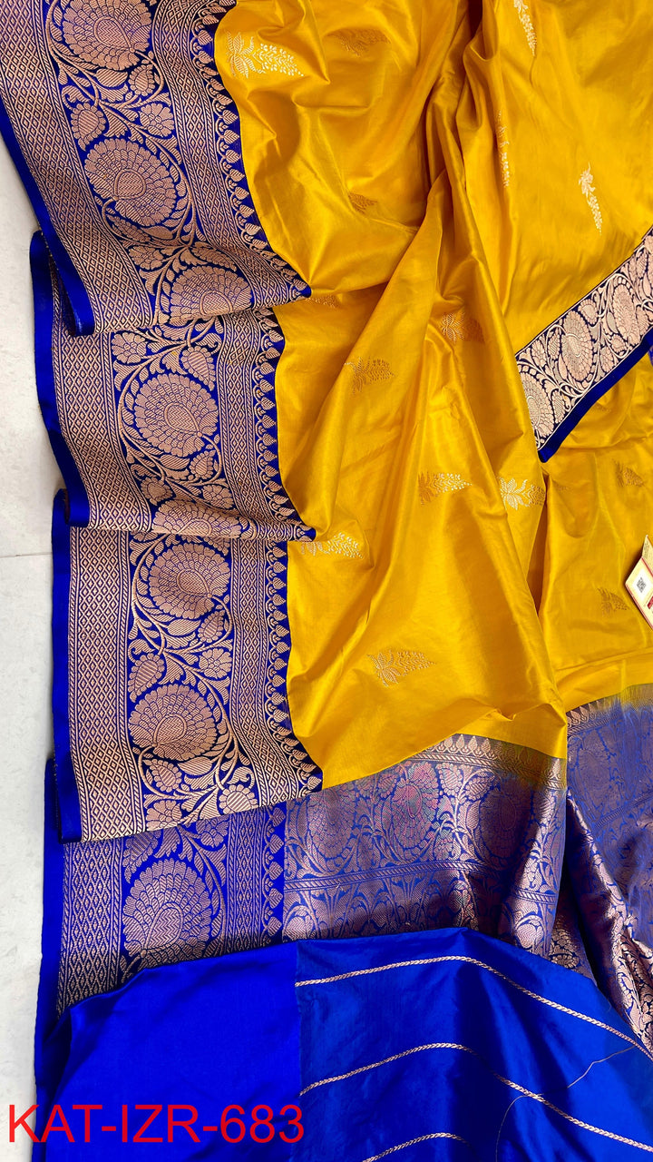 Pure Katan Silk Saree With Antique Zari Work Saree .