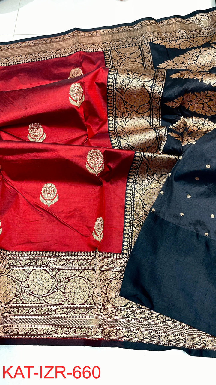 Pure Katan Silk Saree With Antique Zari Work Saree .