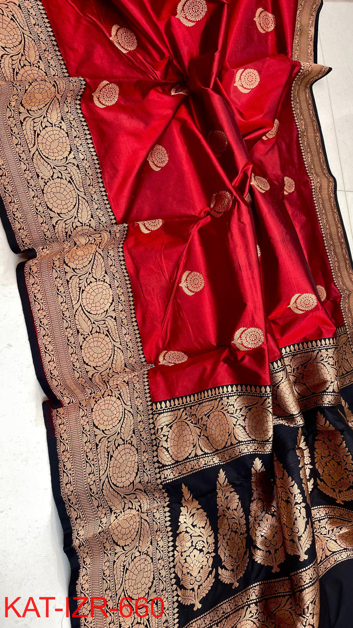 Pure Katan Silk Saree With Antique Zari Work Saree .