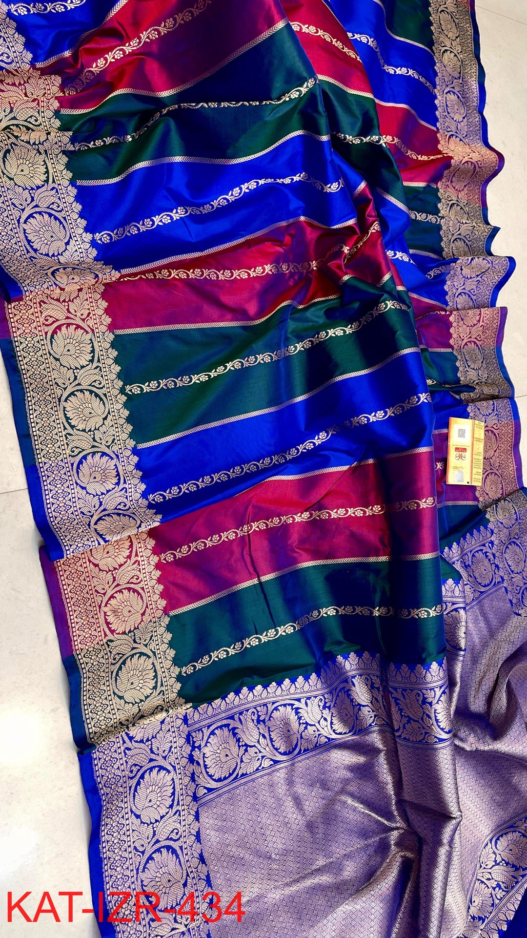 Pure Katan Silk Saree With Antique Zari Work Saree .