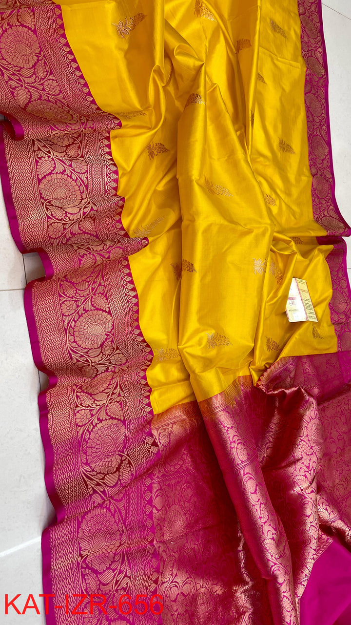Pure Katan Silk Saree With Antique Zari Work Saree .