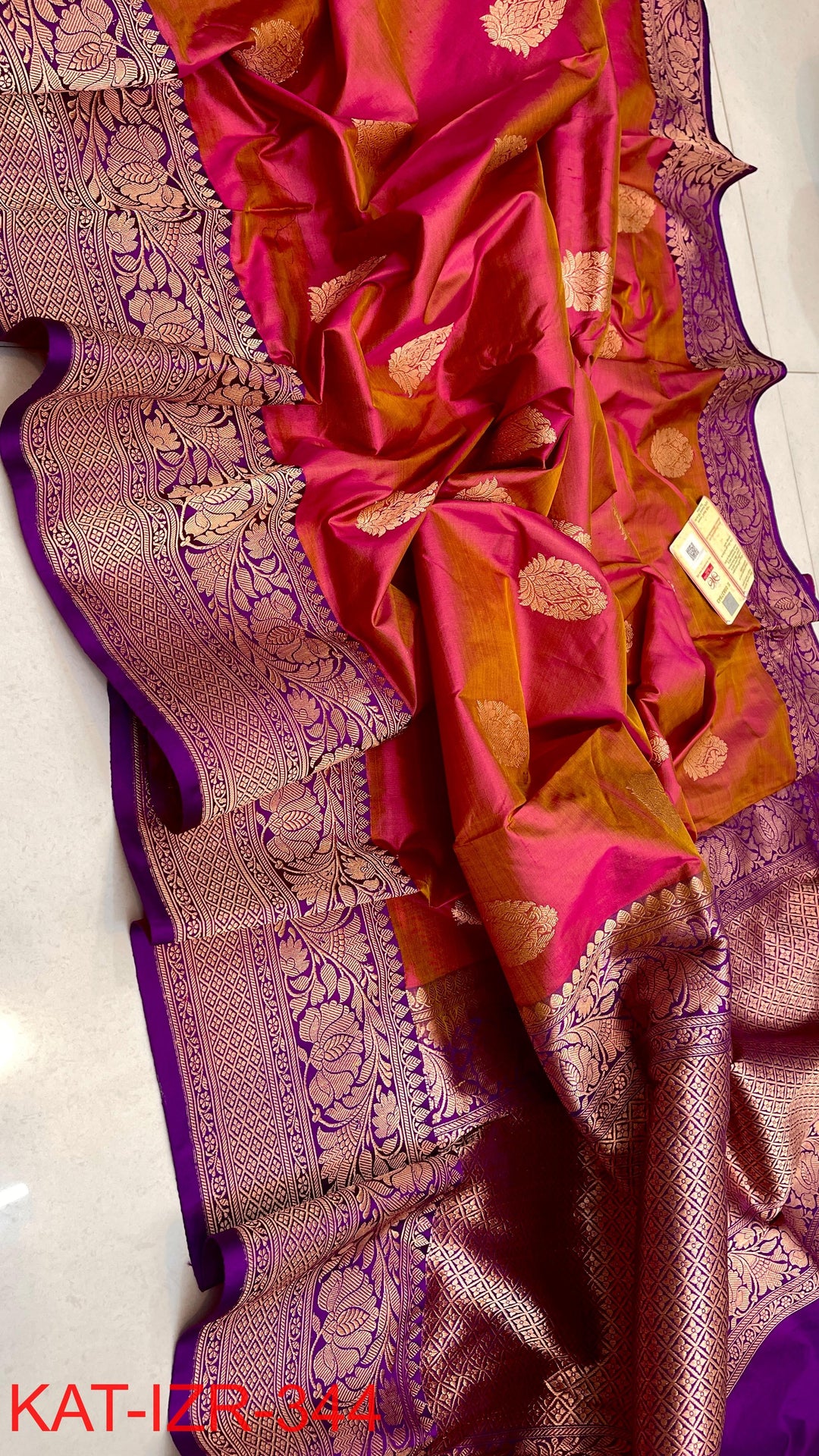 Pure Katan Silk Saree With Antique Zari Work Saree .