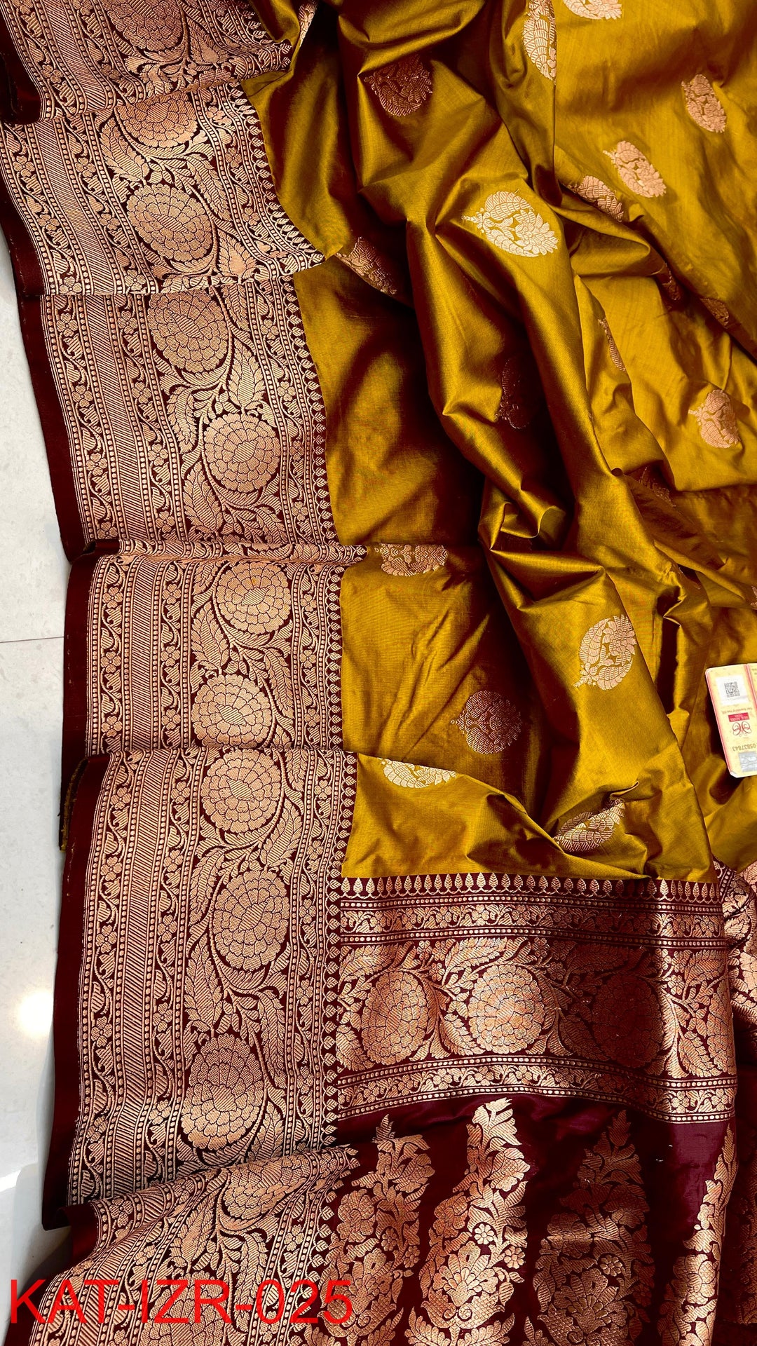 Pure Katan Silk Saree With Antique Zari Work Saree .