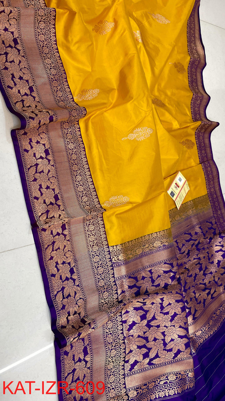 Pure Katan Silk Saree With Antique Zari Work Saree .
