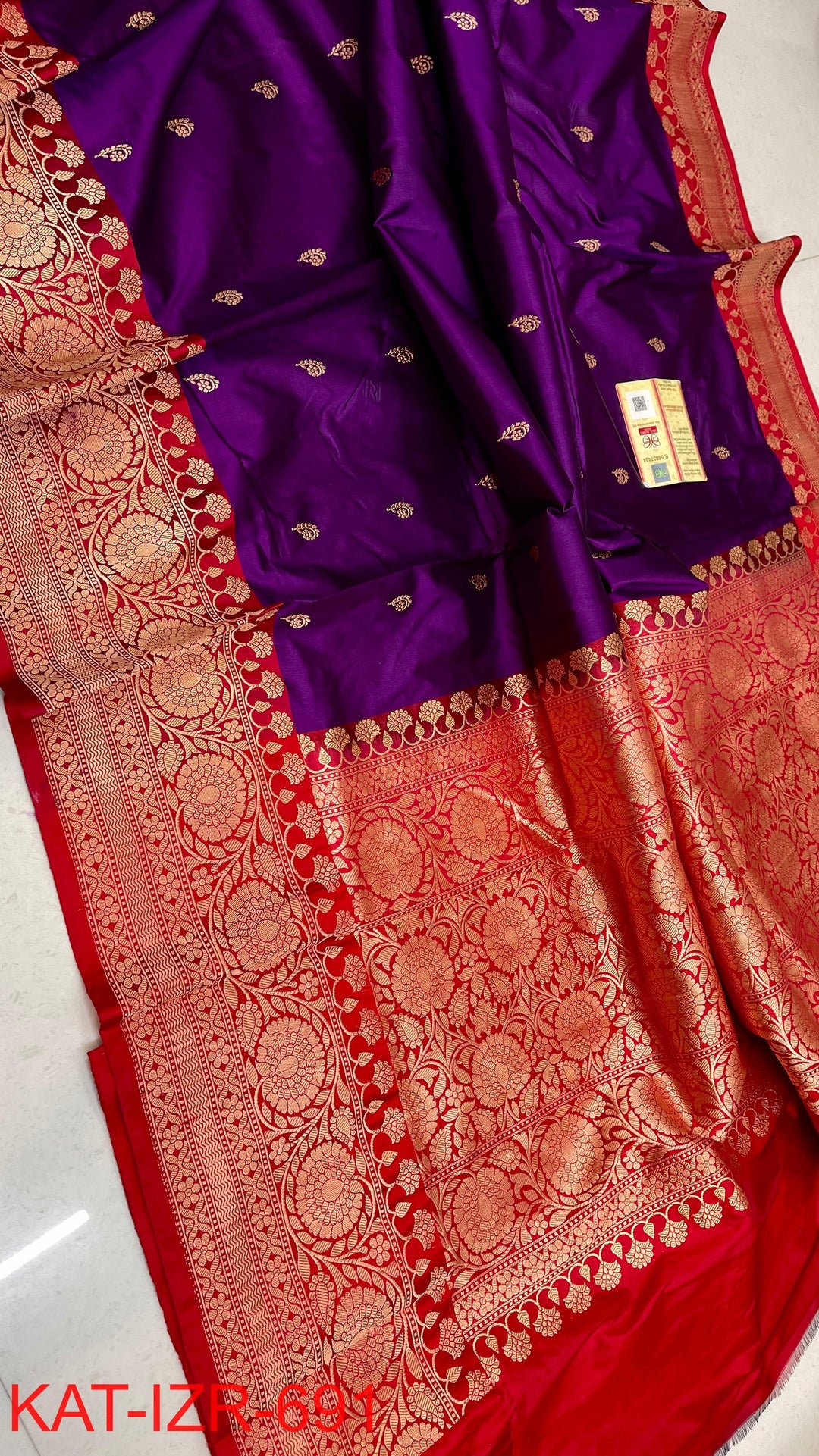 Pure Katan Silk Saree With Antique Zari Work Saree .