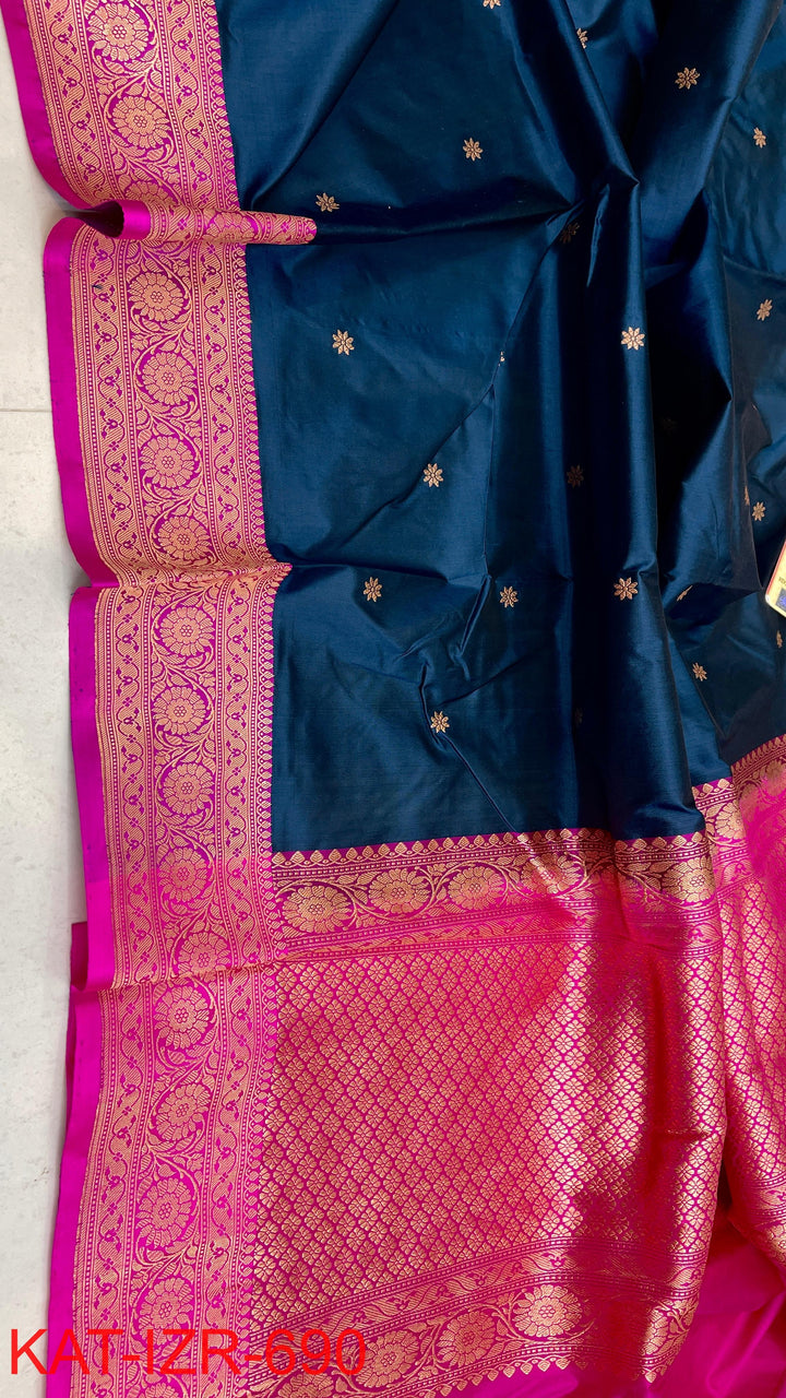Pure Katan Silk Saree With Antique Zari Work Saree .