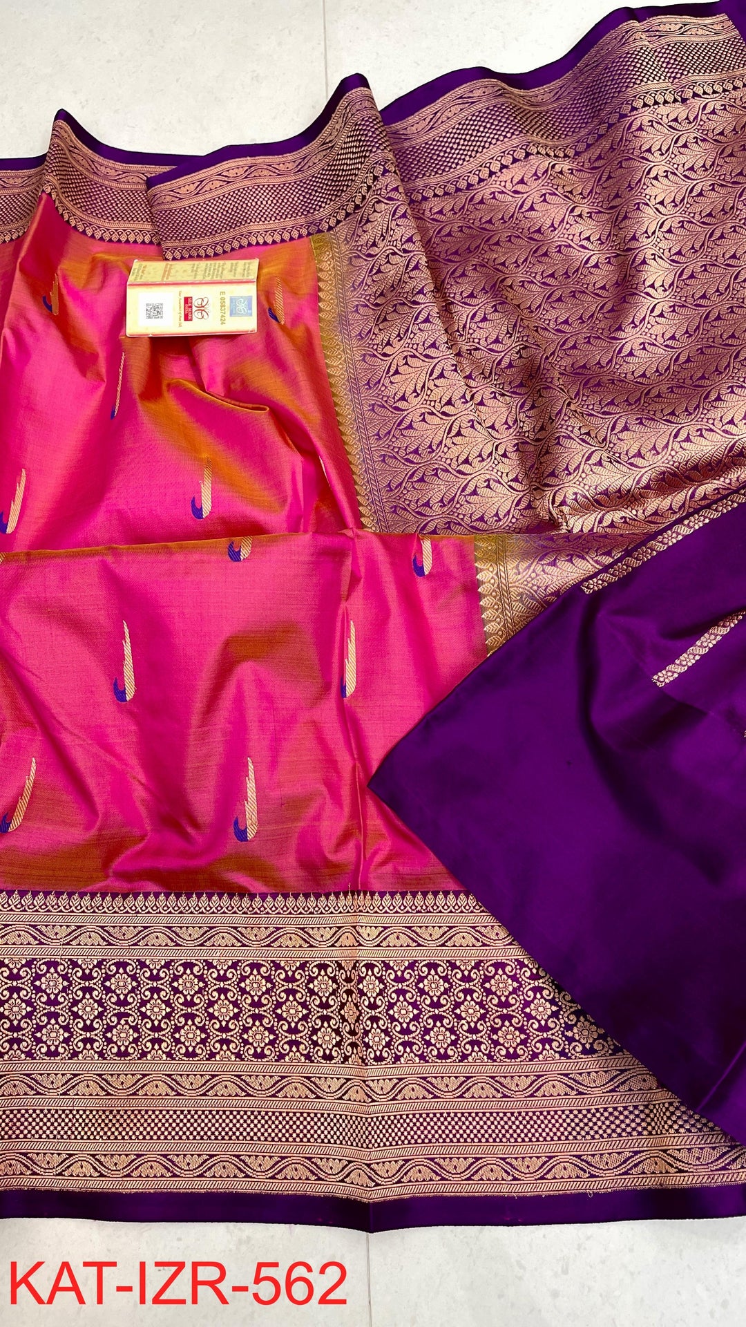 Pure Katan Silk Saree With Antique Zari Work Saree .