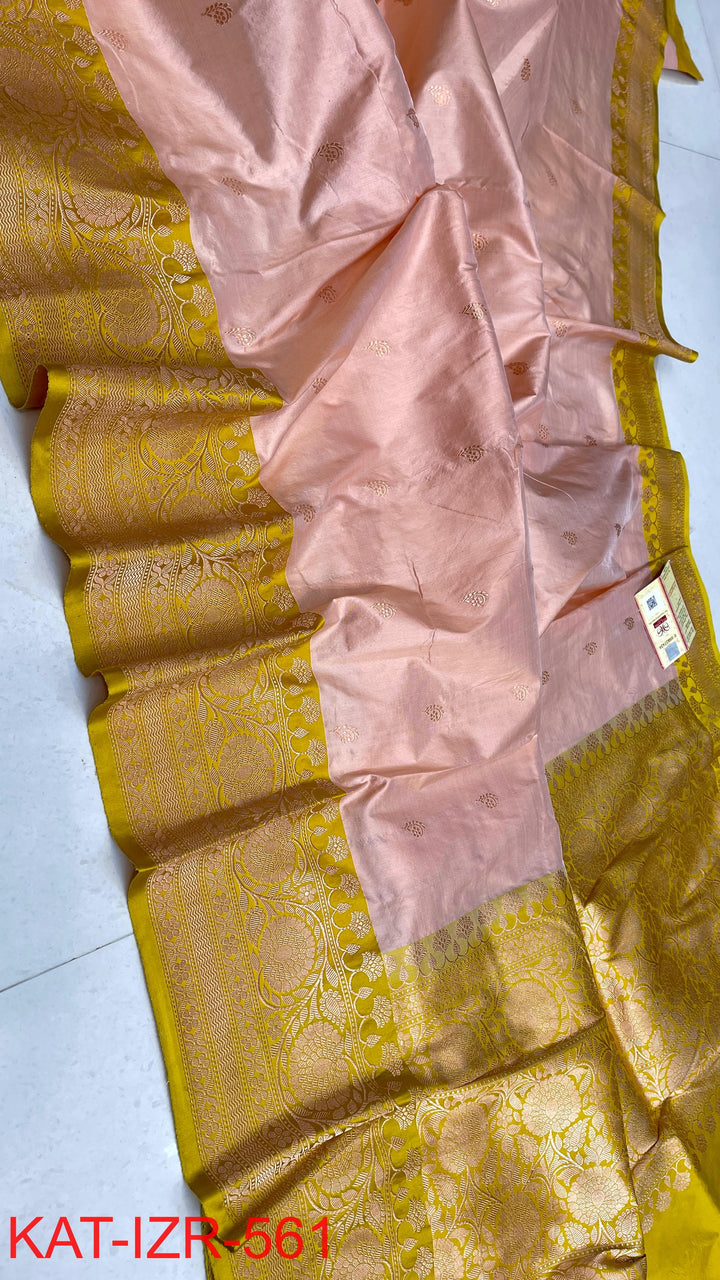 Pure Katan Silk Saree With Antique Zari Work Saree .