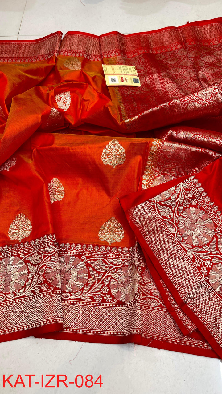 Pure Katan Silk Saree With Antique Zari Work Saree .