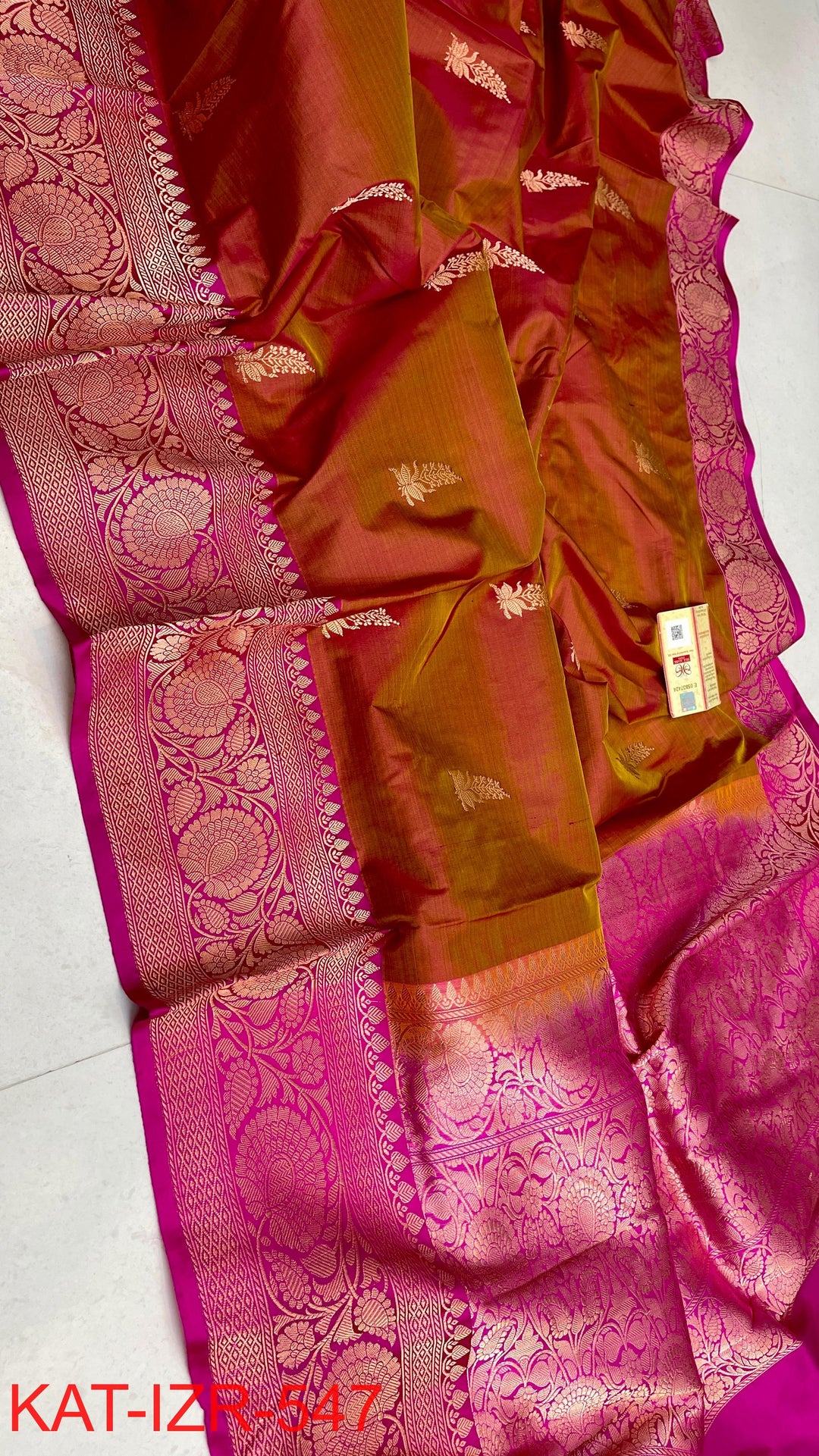 Pure Katan Silk Saree With Antique Zari Work Saree .