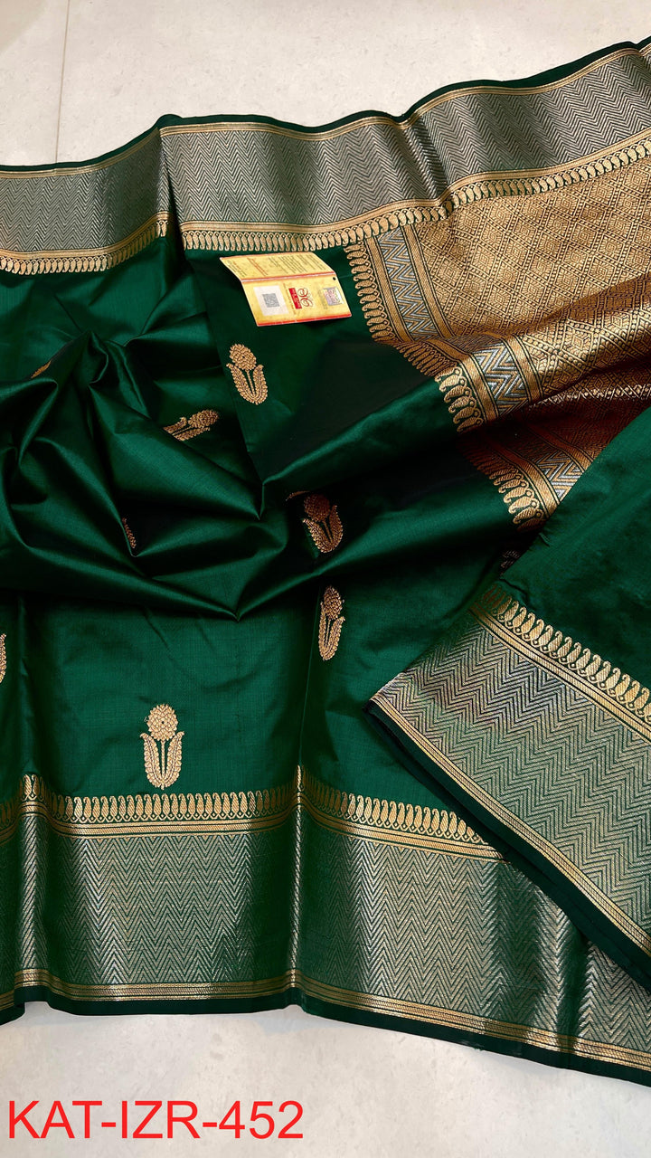 Pure Katan Silk Saree With Antique Zari Work Saree .