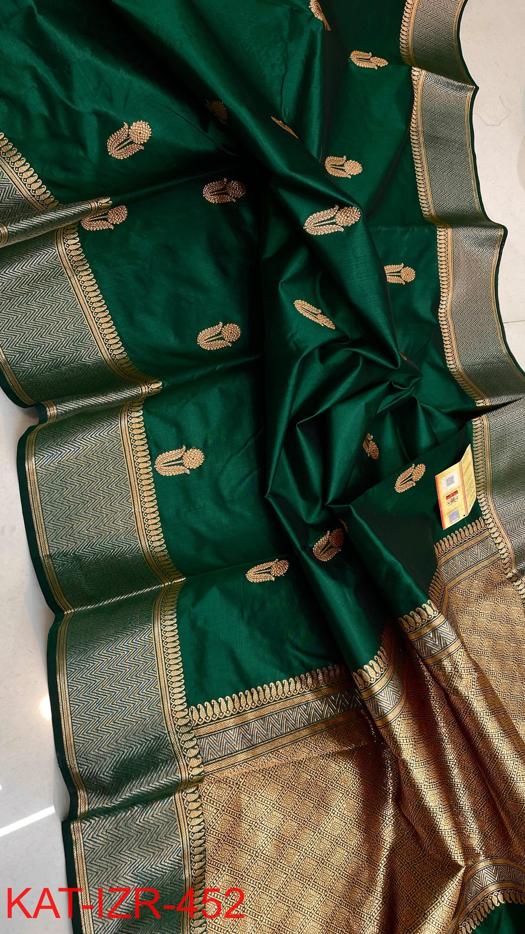 Pure Katan Silk Saree With Antique Zari Work Saree .