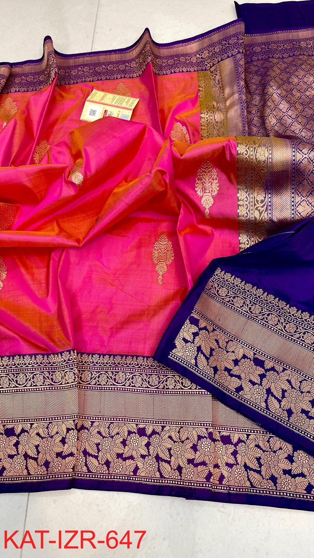 Pure Katan Silk Saree With Antique Zari Work Saree .
