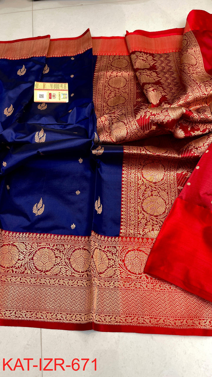 Pure Katan Silk Saree With Antique Zari Work Saree .