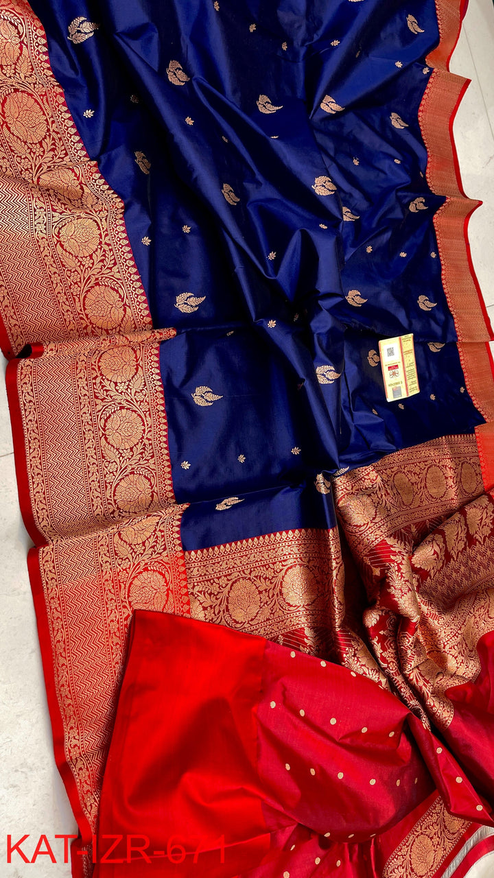 Pure Katan Silk Saree With Antique Zari Work Saree .