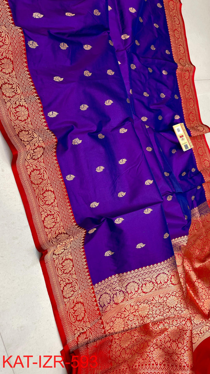 Pure Katan Silk Saree With Antique Zari Work Saree .