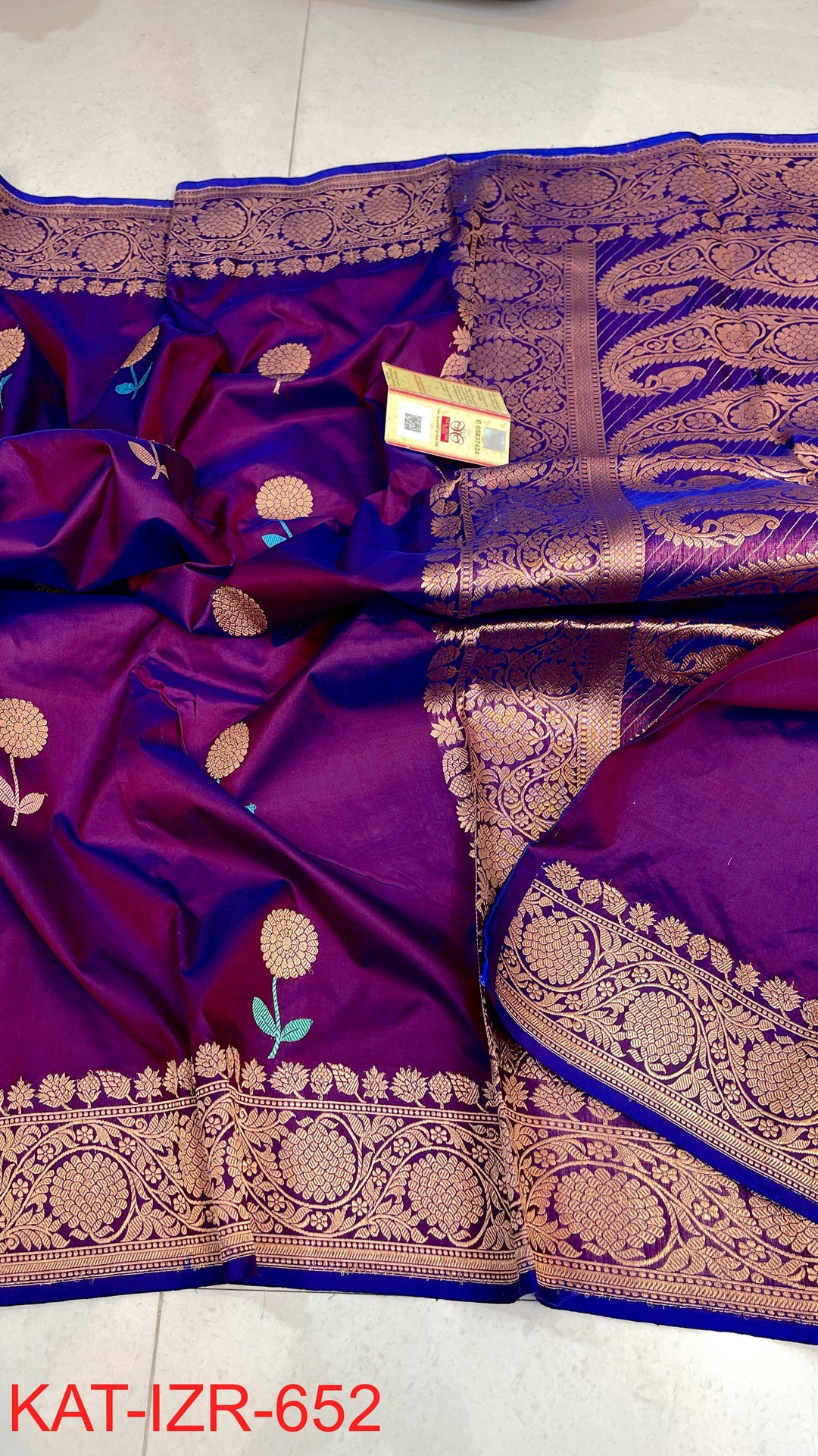 Pure Katan Silk Saree With Antique Zari Work Saree .