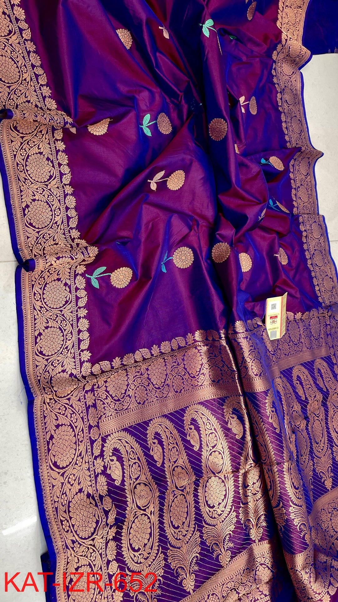 Pure Katan Silk Saree With Antique Zari Work Saree .