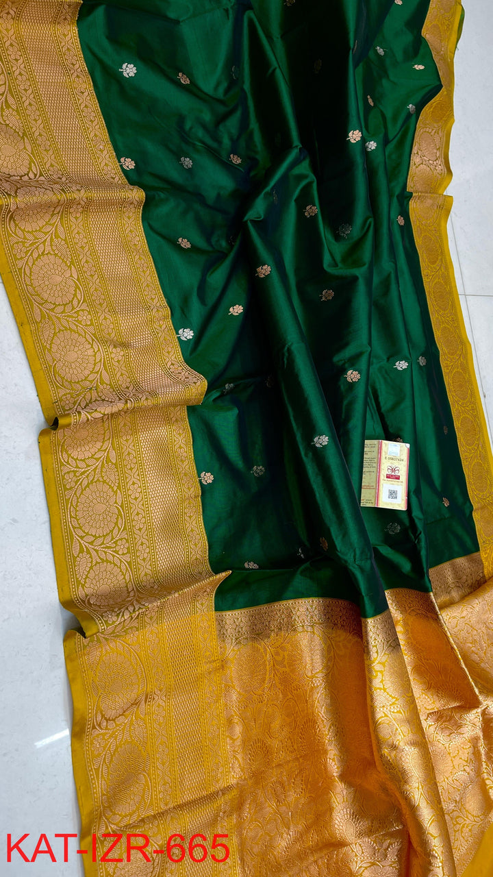 Pure Katan Silk Saree With Antique Zari Work Saree .