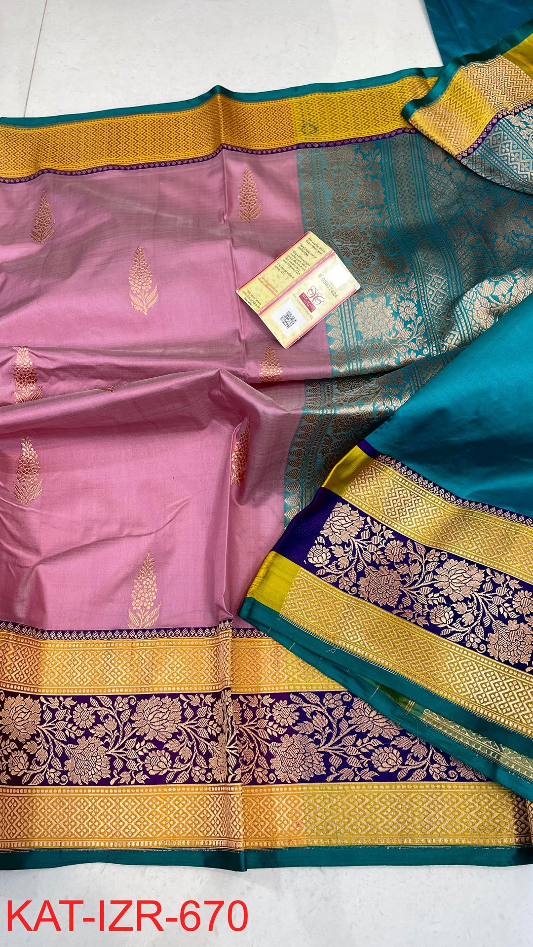 Pure Katan Silk Saree With Antique Zari Work Saree .