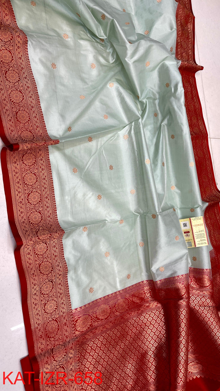 Pure Katan Silk Saree With Antique Zari Work Saree .