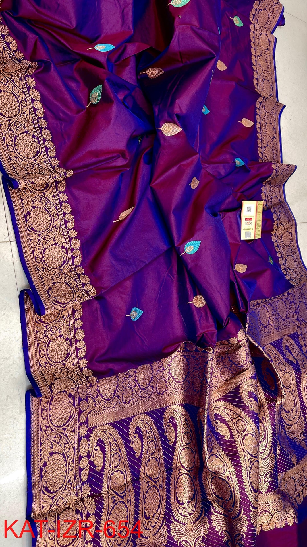 Pure Katan Silk Saree With Antique Zari Work Saree .