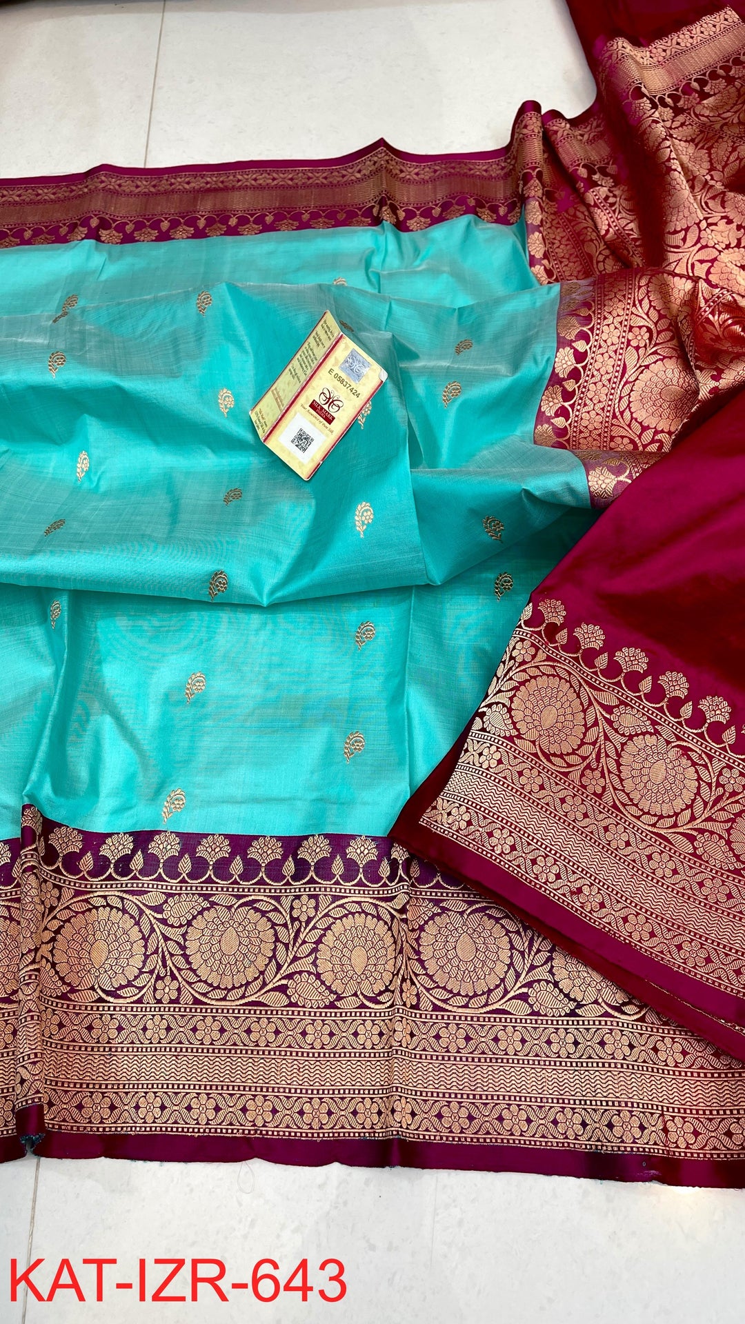Pure Katan Silk Saree With Antique Zari Work Saree .