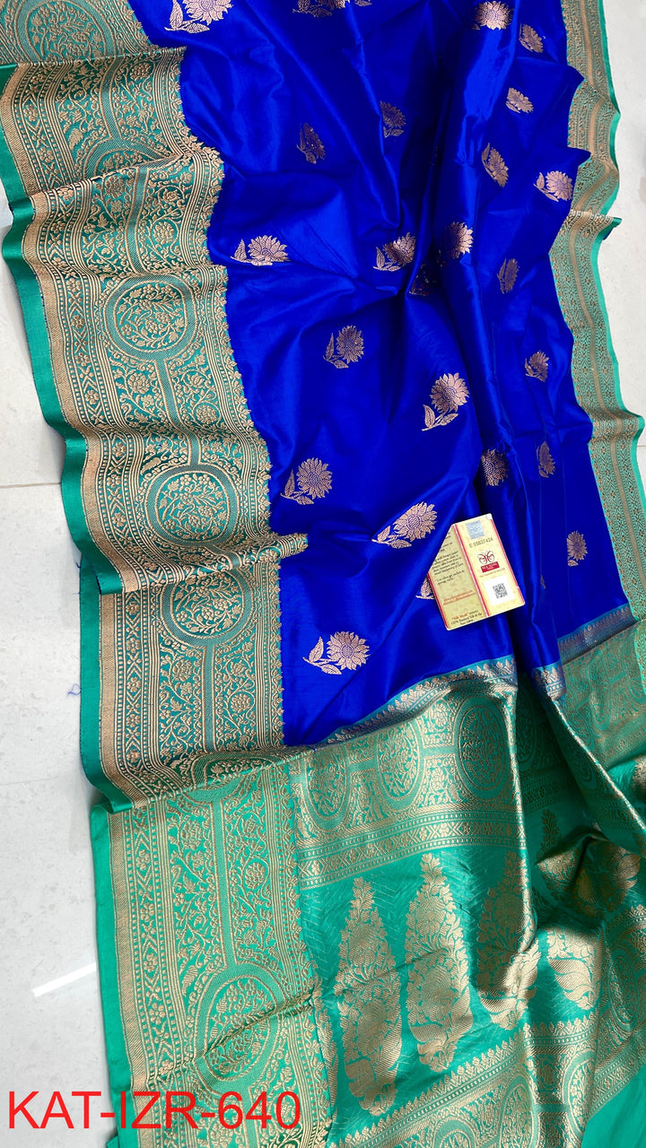 Pure Katan Silk Saree With Antique Zari Work Saree .