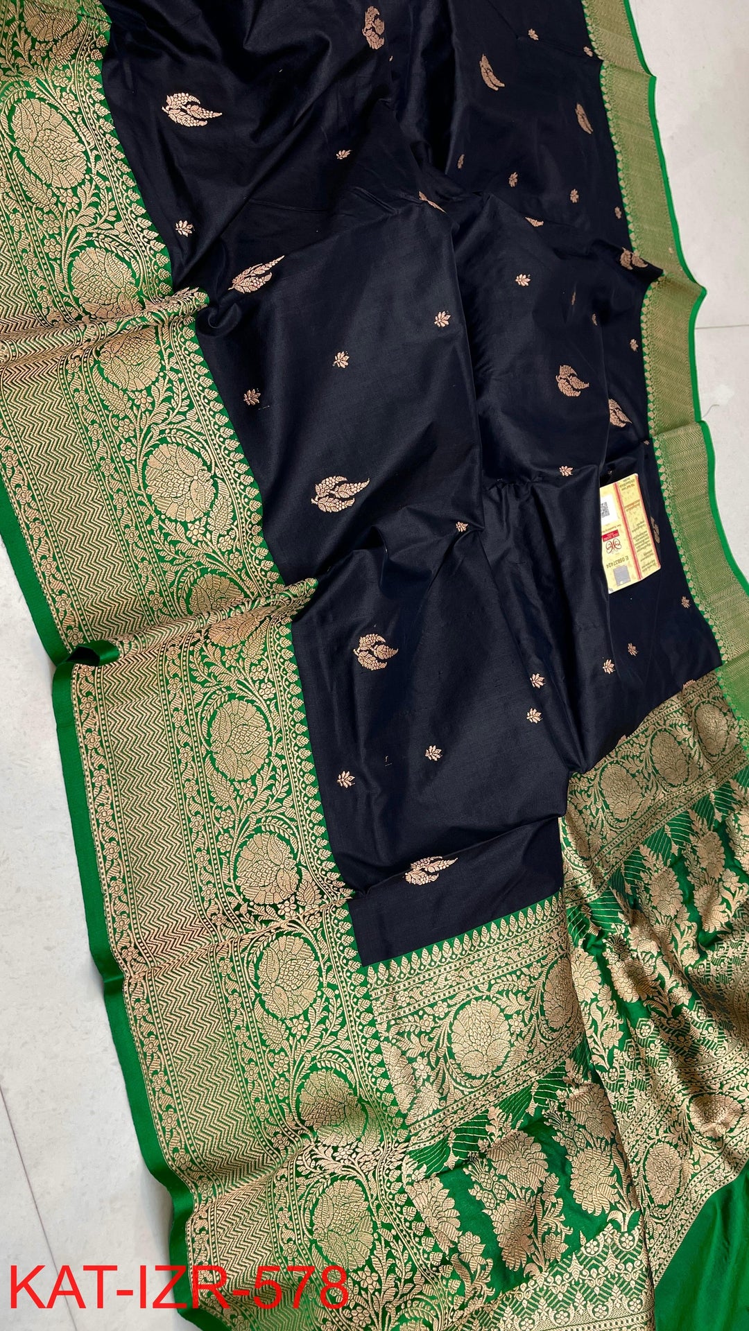 Pure Katan Silk Saree With Antique Zari Work Saree .
