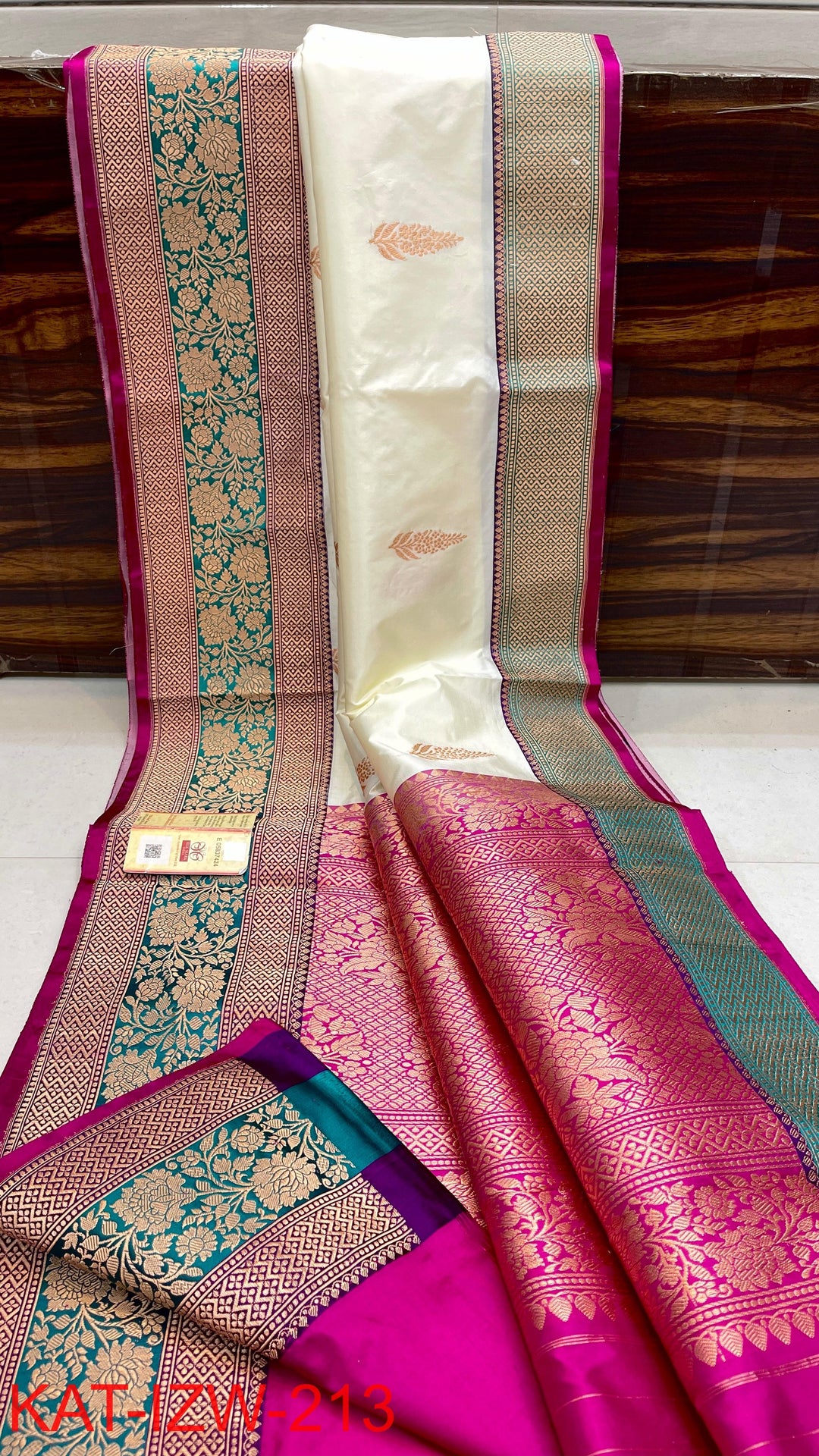 Pure Katan Silk Saree With Antique Zari Work Saree .