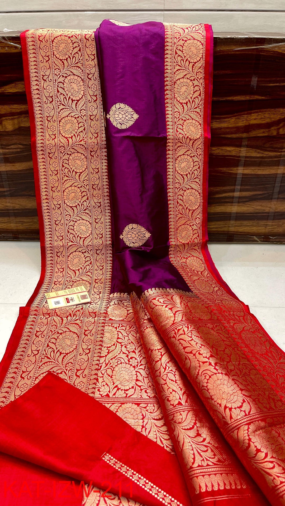 Pure Katan Silk Saree With Antique Zari Work Saree .