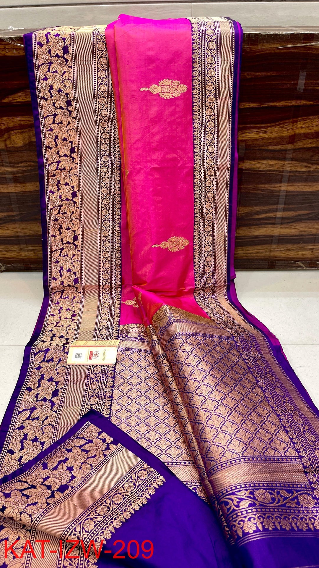 Pure Katan Silk Saree With Antique Zari Work Saree .