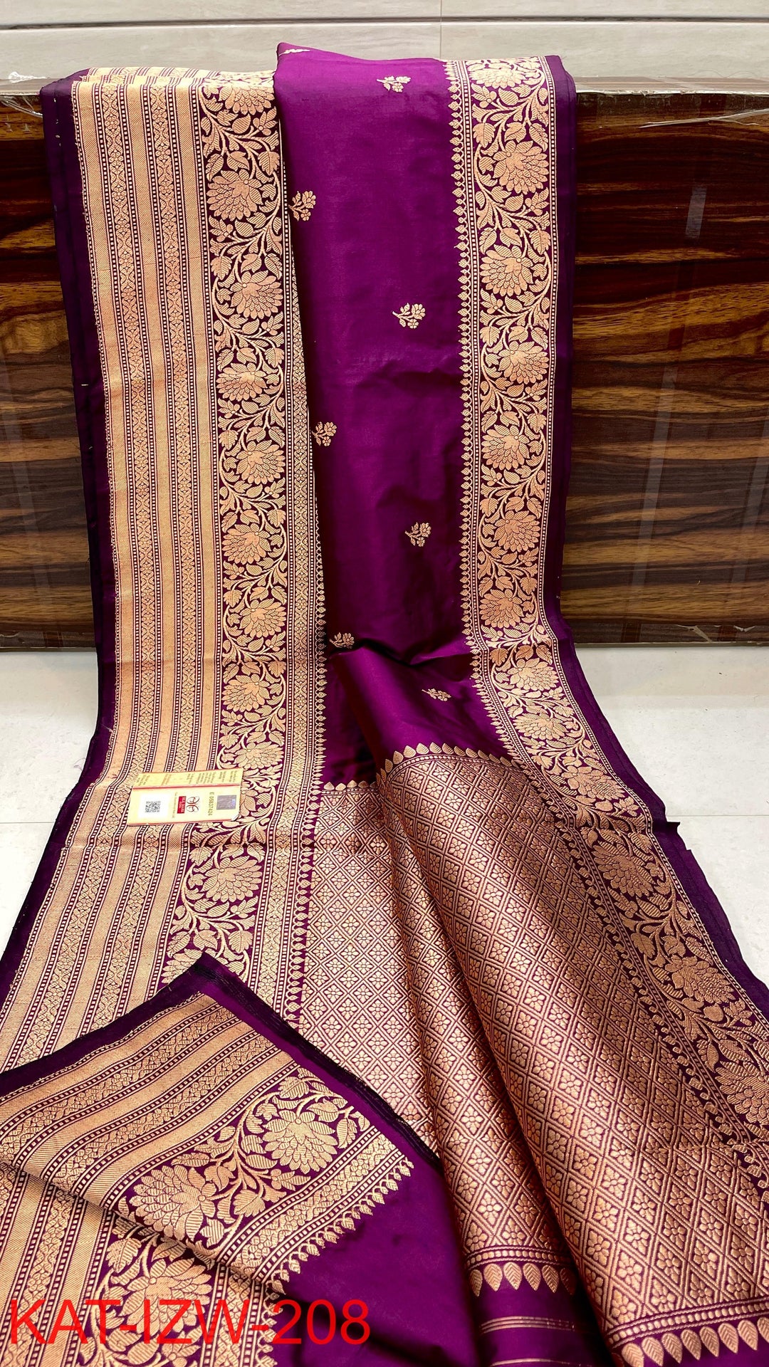 Pure Katan Silk Saree With Antique Zari Work Saree .