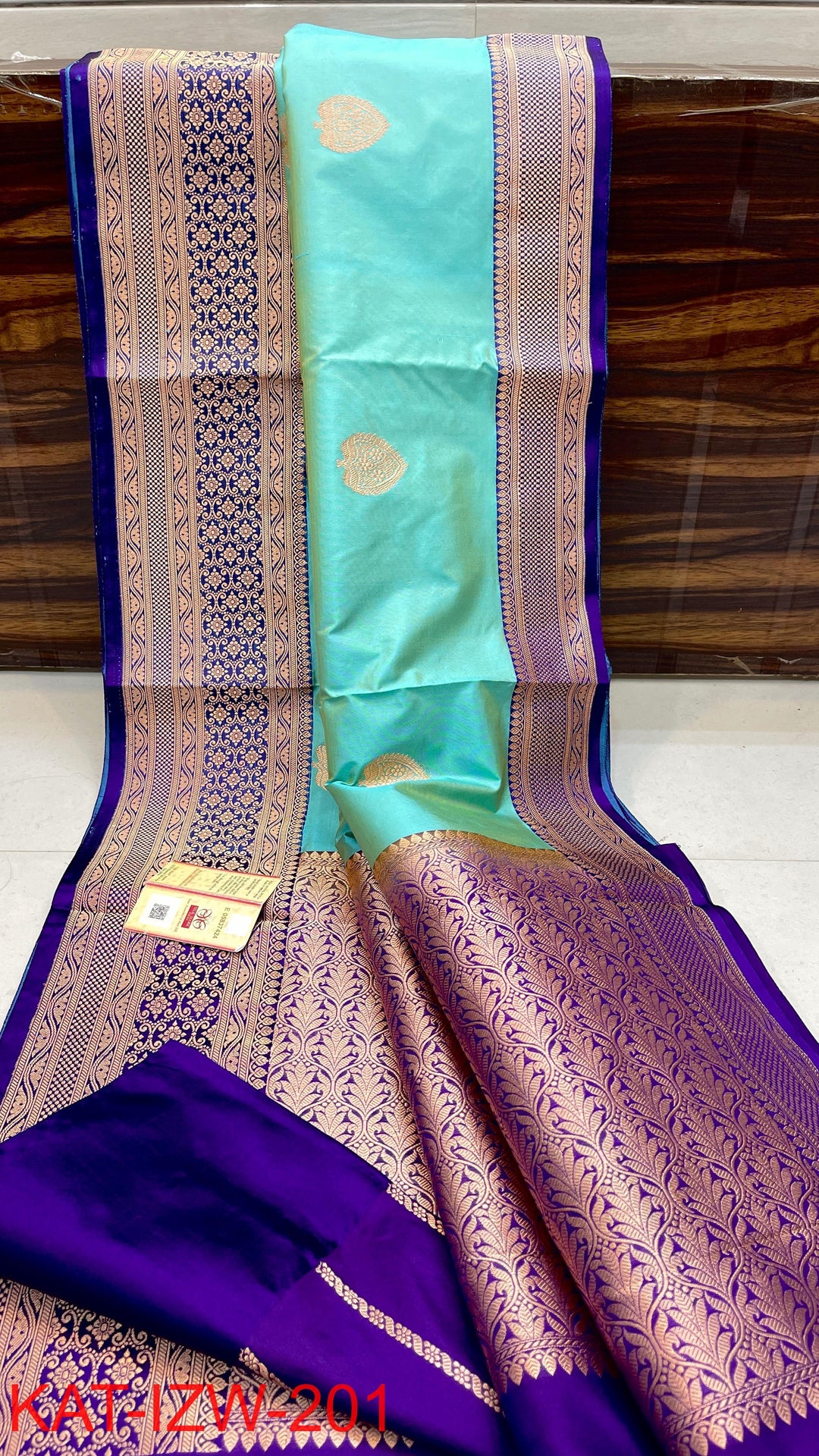 Pure Katan Silk Saree With Antique Zari Work Saree .