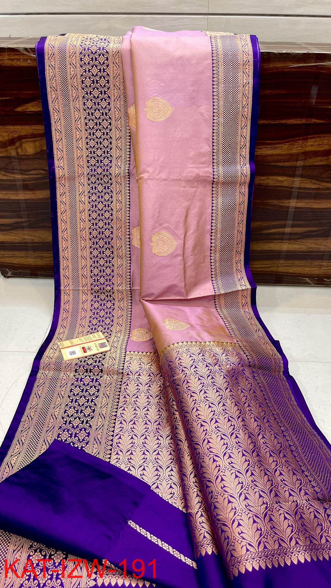 Pure Katan Silk Saree With Antique Zari Work Saree .