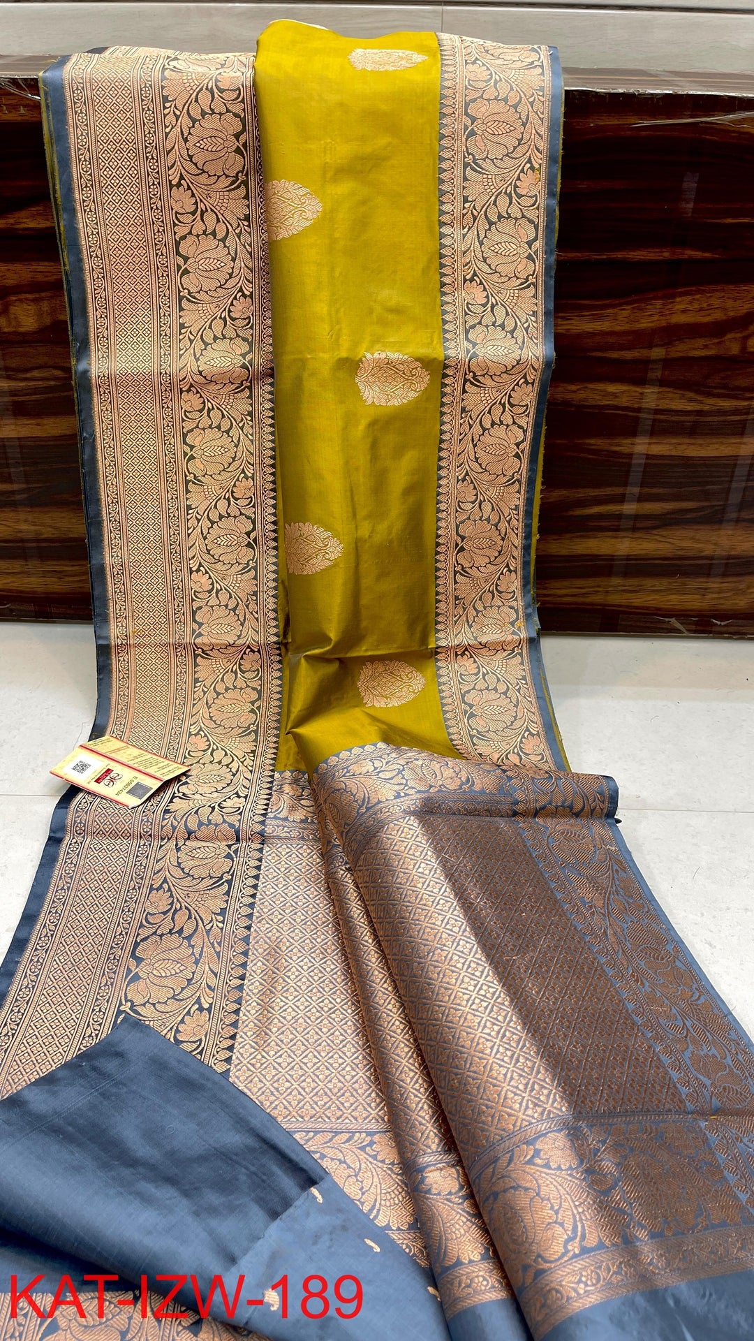 Pure Katan Silk Saree With Antique Zari Work Saree .