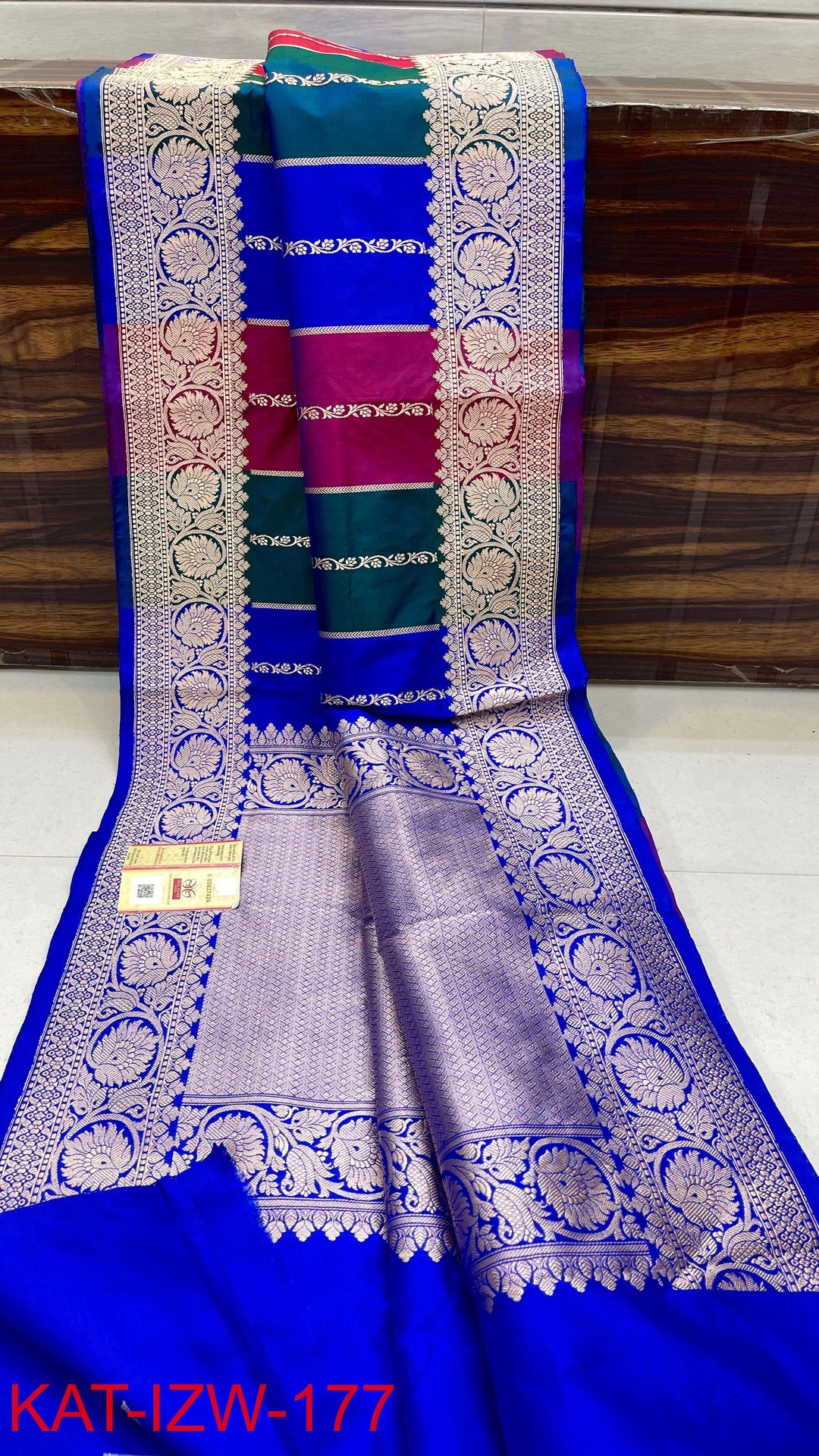 Pure Katan Silk Saree With Antique Zari Work Saree .