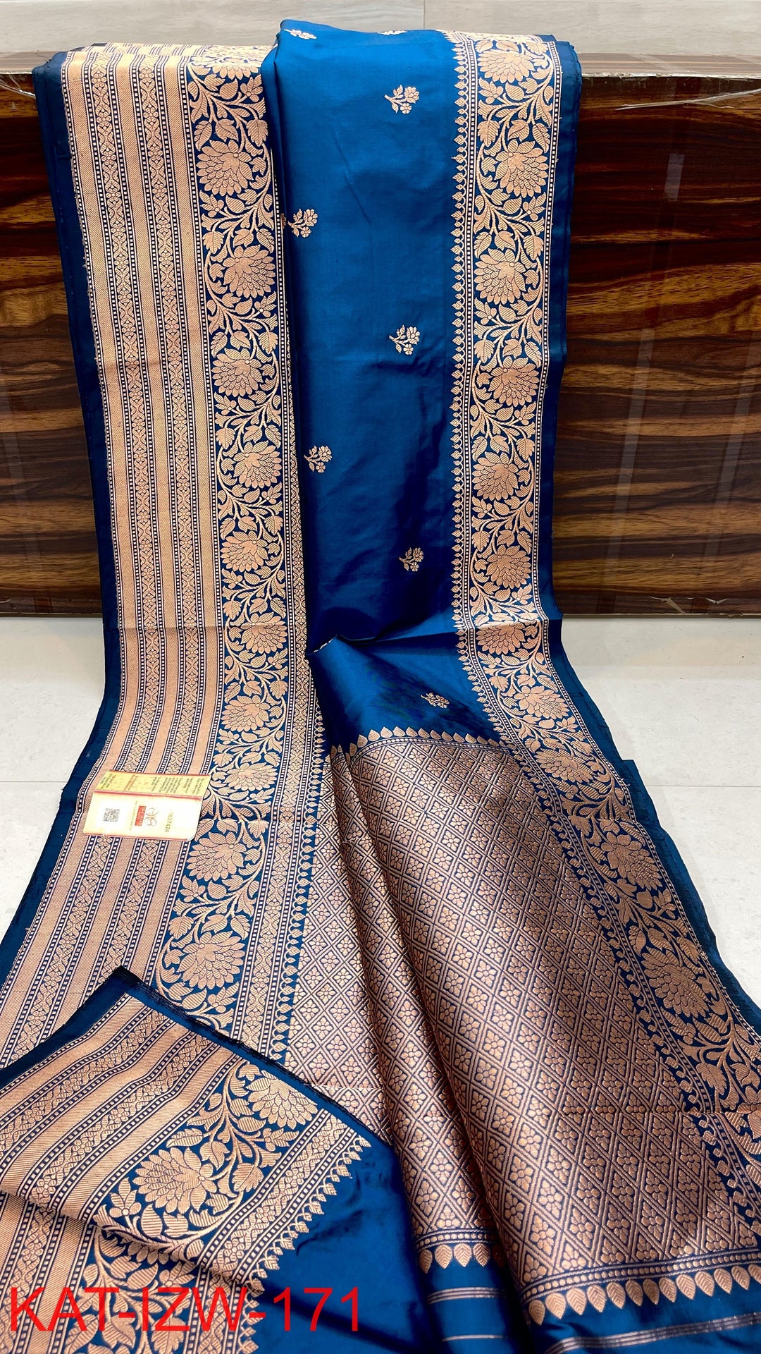 Pure Katan Silk Saree With Antique Zari Work Saree .