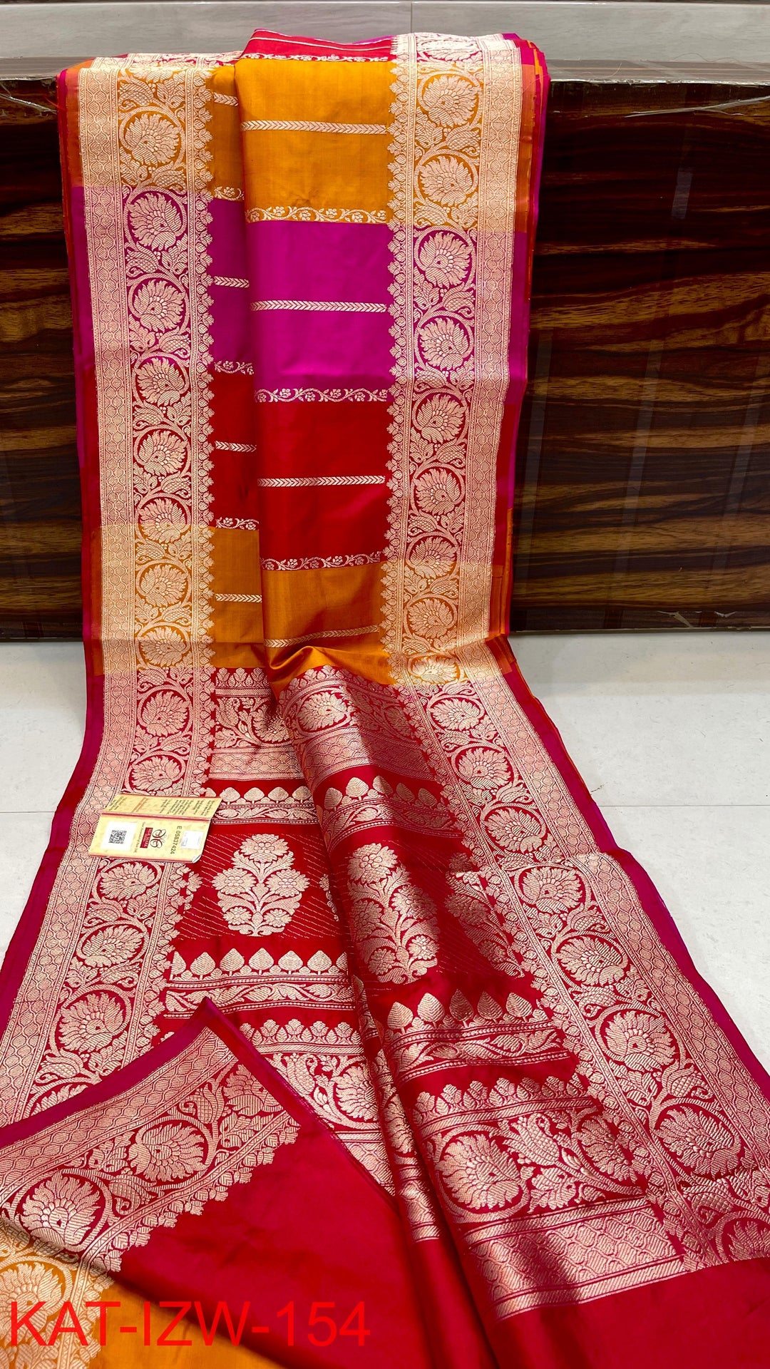 Pure Katan Silk Saree With Antique Zari Work Saree .