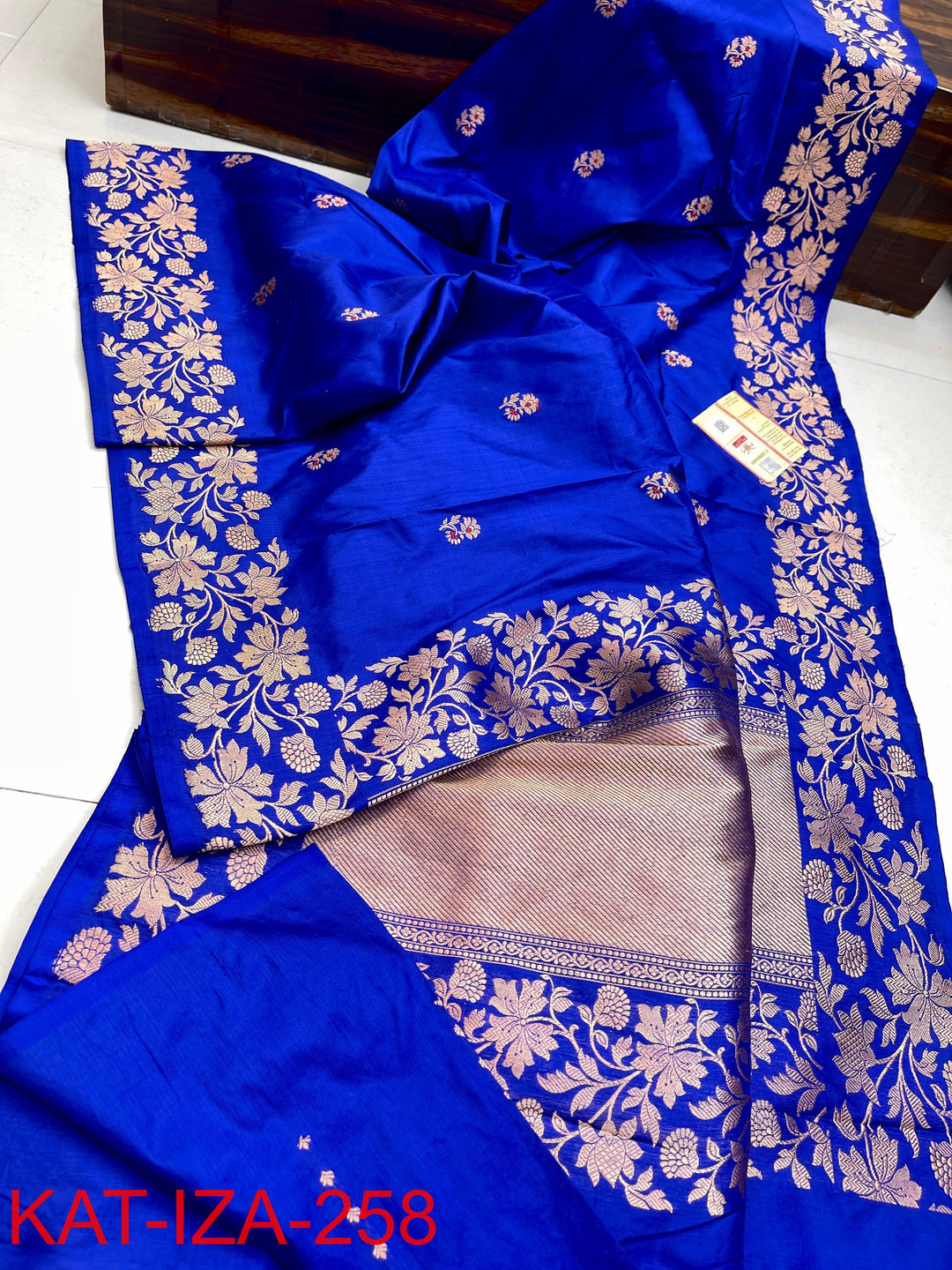 Pure Katan Silk With Antique Zari Work Saree .
