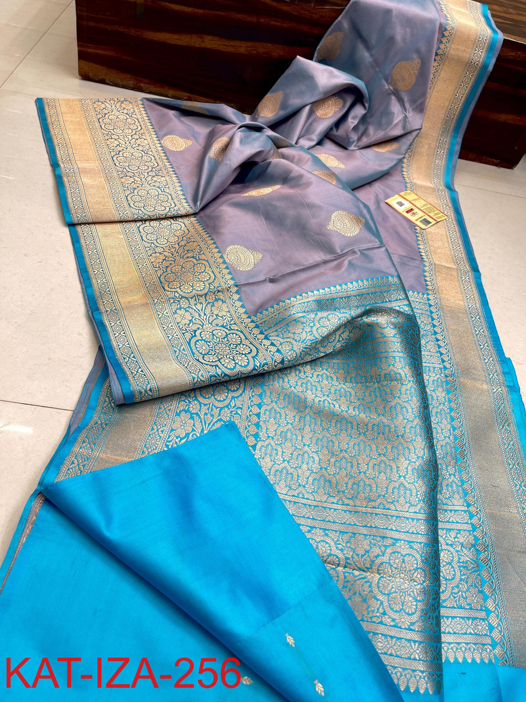 Pure Katan Silk With Antique Zari Work Saree .