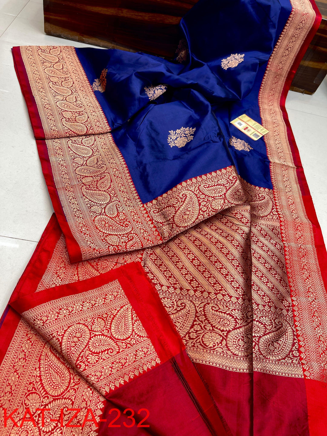 Pure Katan Silk With Antique Zari Work Saree .